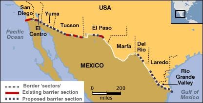 kat jeyografik nan fontyè meksiken an